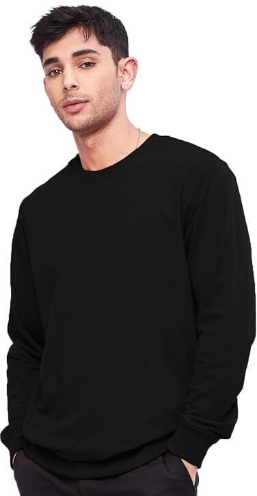 srgarmentssg Men Solid Round Neck Black Sweater-picture-28