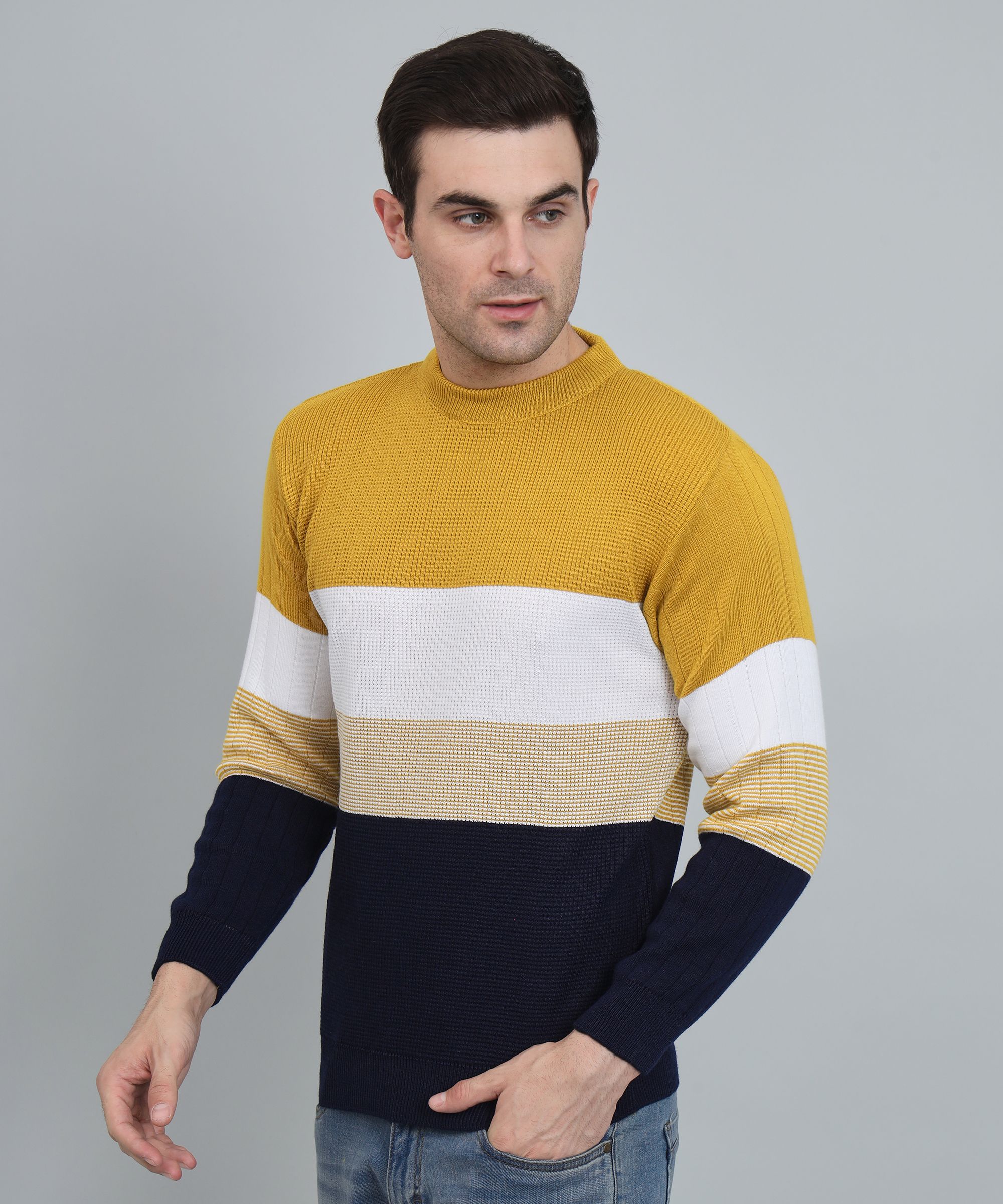 morkel Men Colorblock Round Neck Multicolor Sweater-picture-11