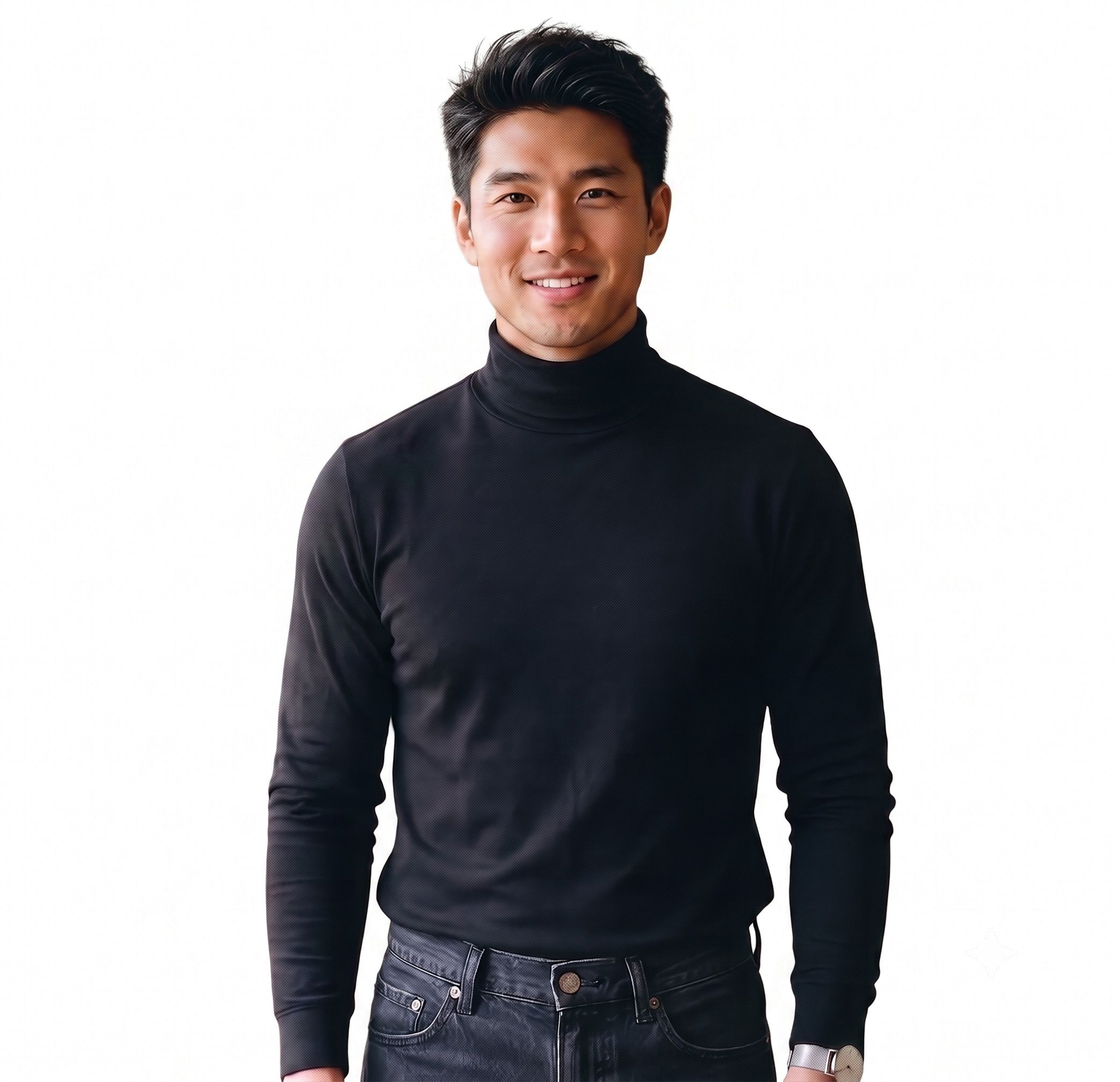 arman Men Solid High Neck Black Sweater-picture-29