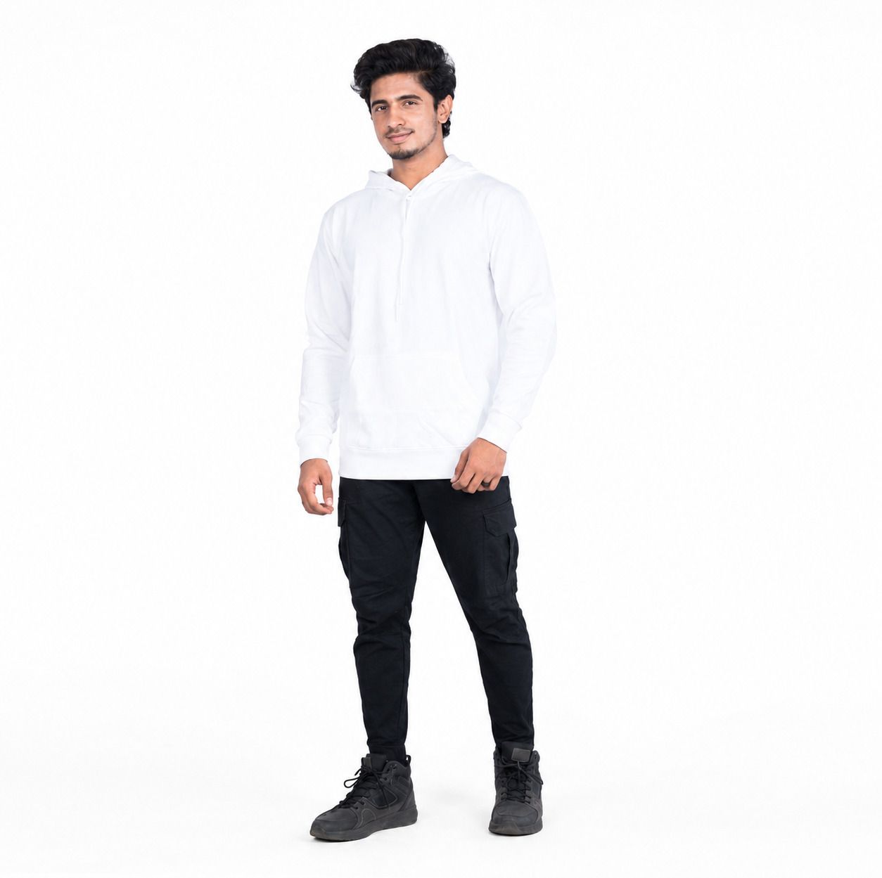 texvelo Men Solid Hooded Neck Reversible White Sweater-picture-12