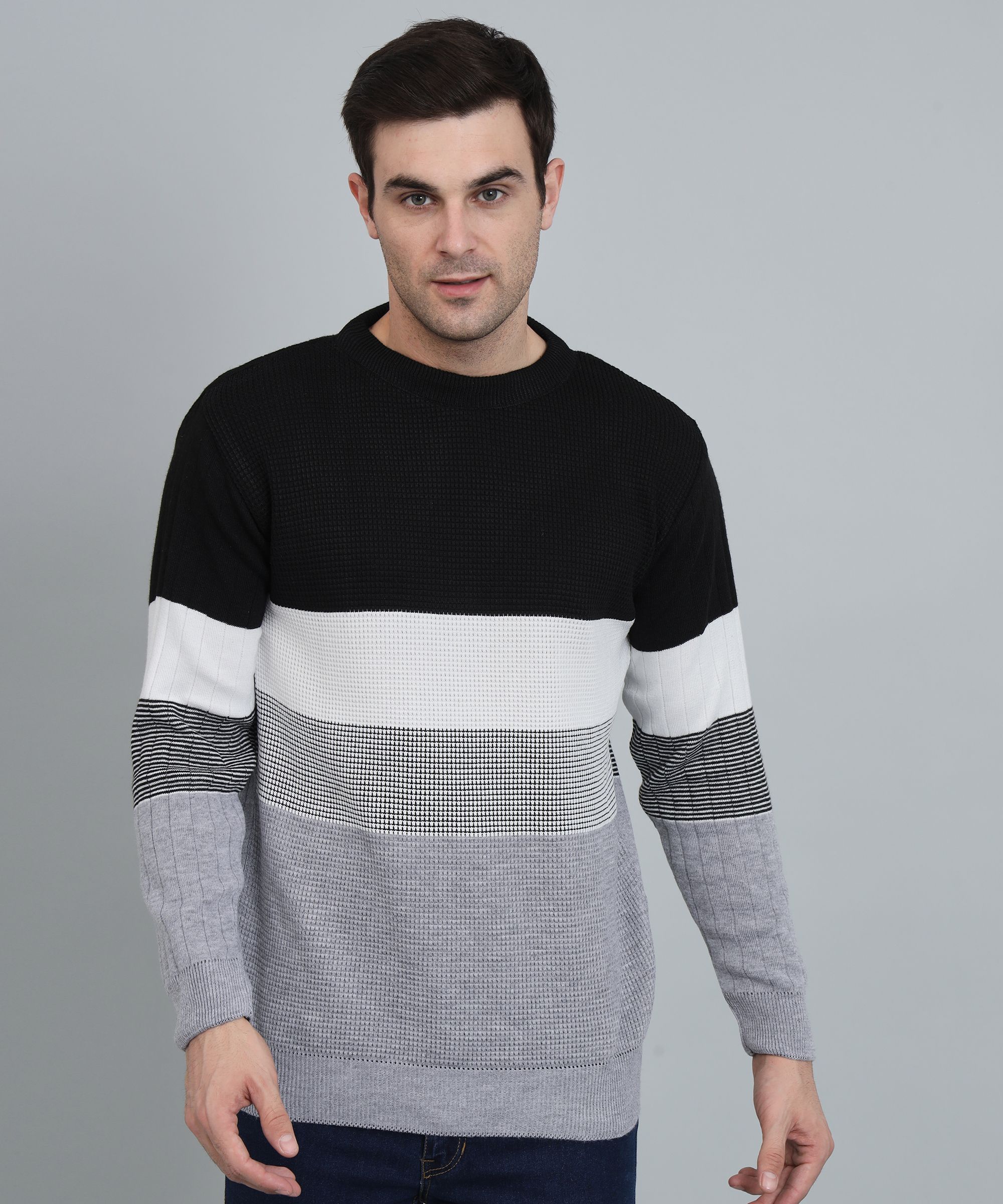 willey Men Striped Round Neck Multicolor Sweater-picture-20