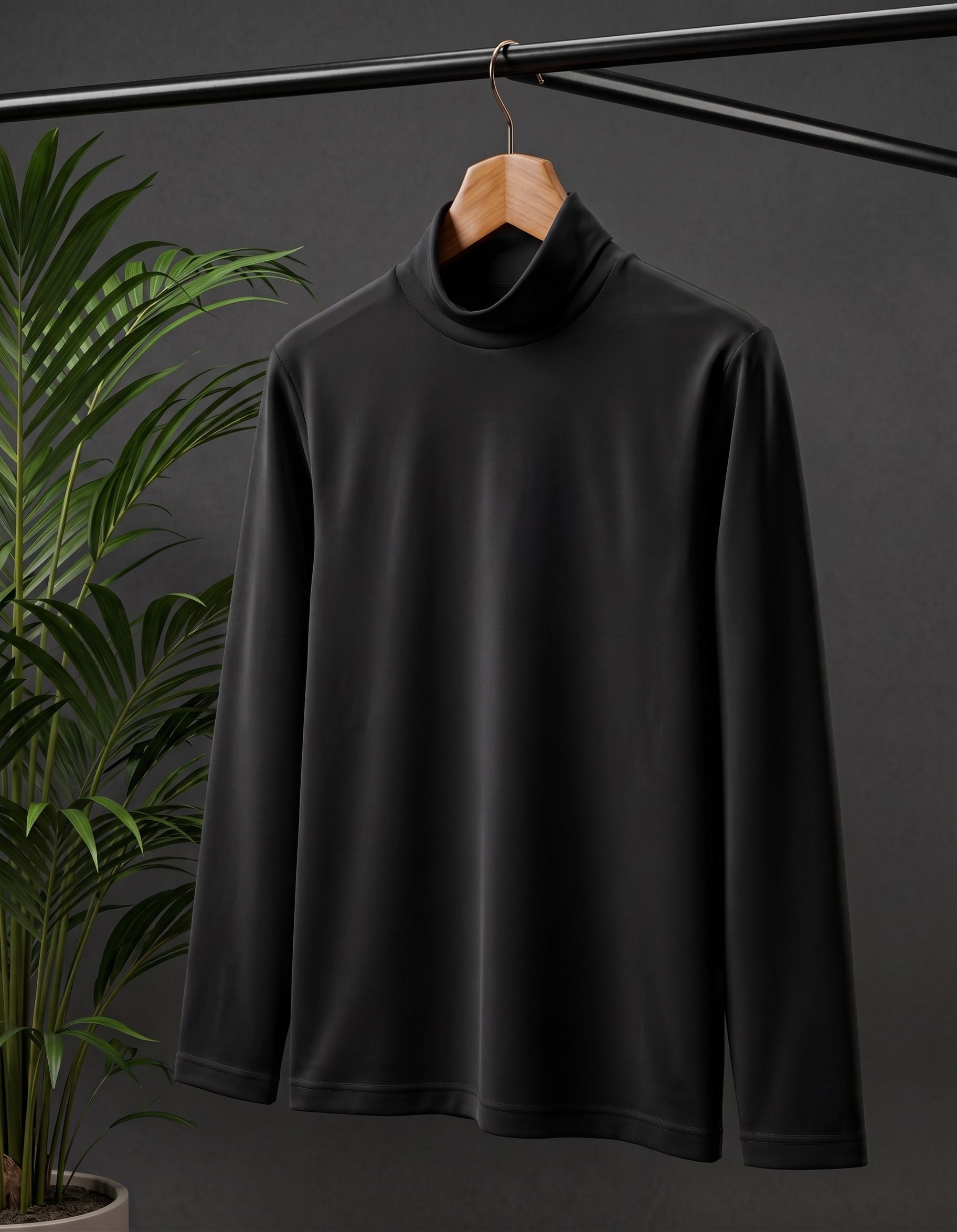 arman Men Solid High Neck Black Sweater-picture-37