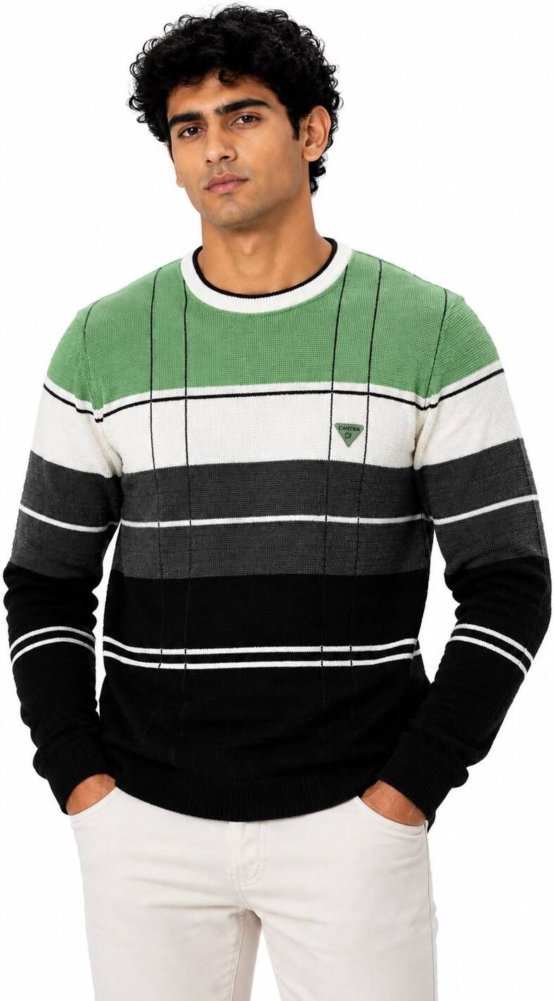 baheti impex Men Solid Round Neck Reversible Green Sweater-picture-46