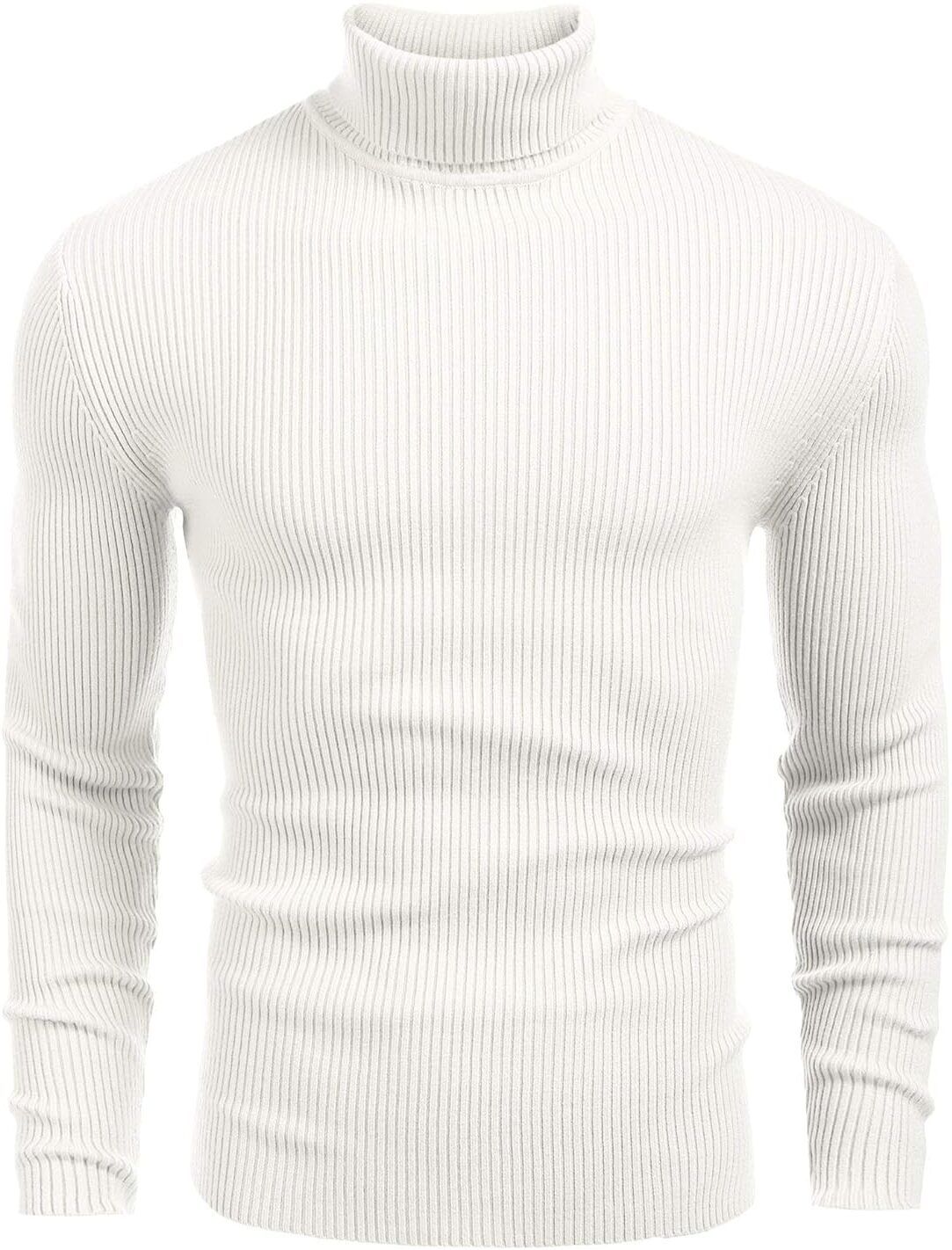 bello toko Men Woven Turtle Neck White Sweater-picture-15