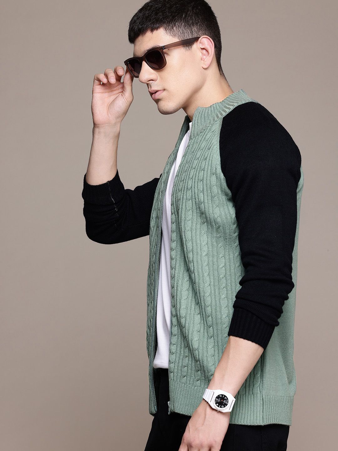 Men Solid Mandarin Neck Multicolor Sweater-image-27