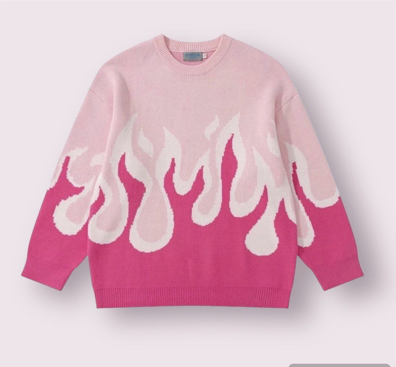 eddicted Men Colorblock Round Neck Pink Sweater-picture-20