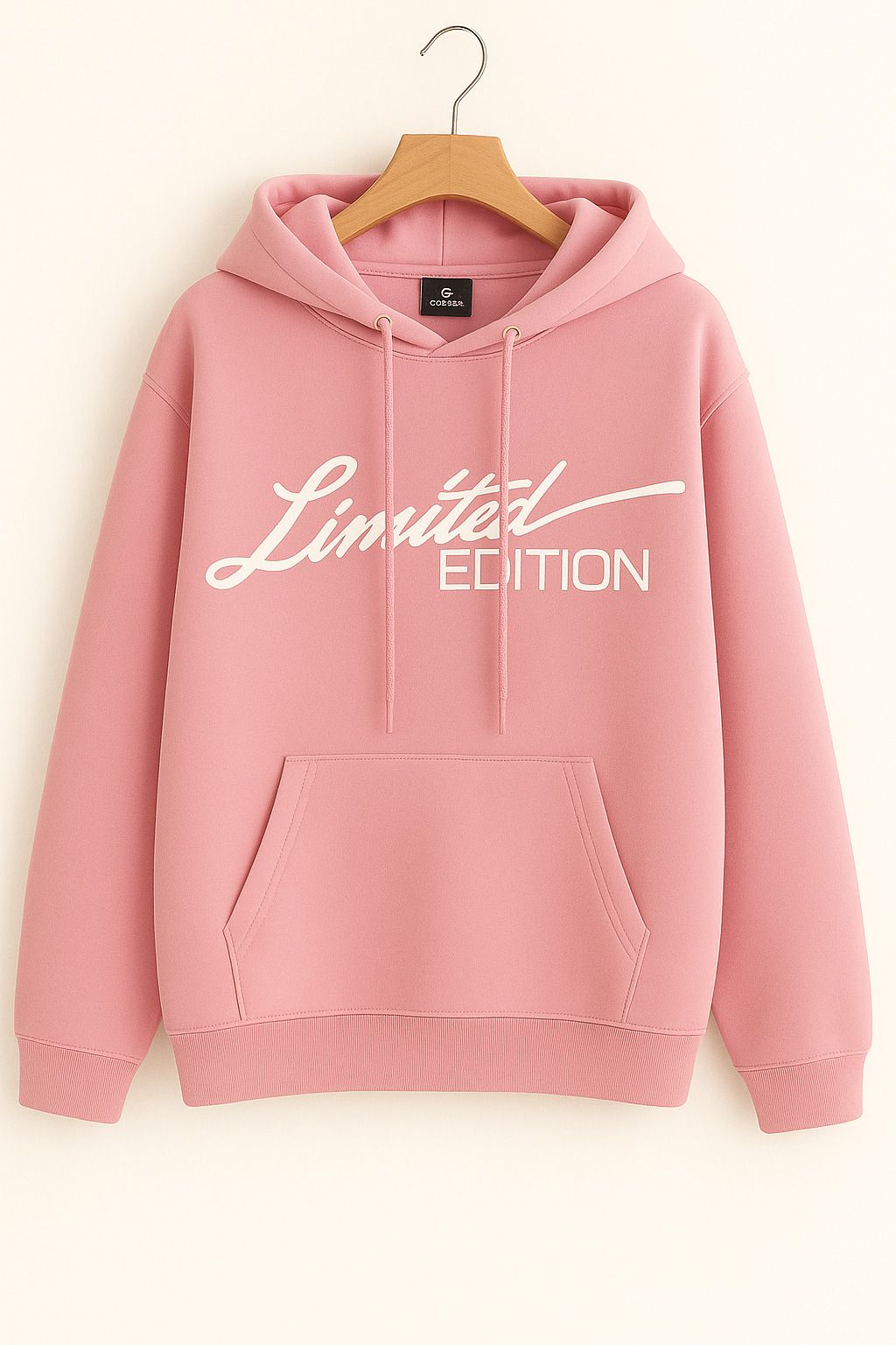 Men Printed Hooded Neck Pink Sweater