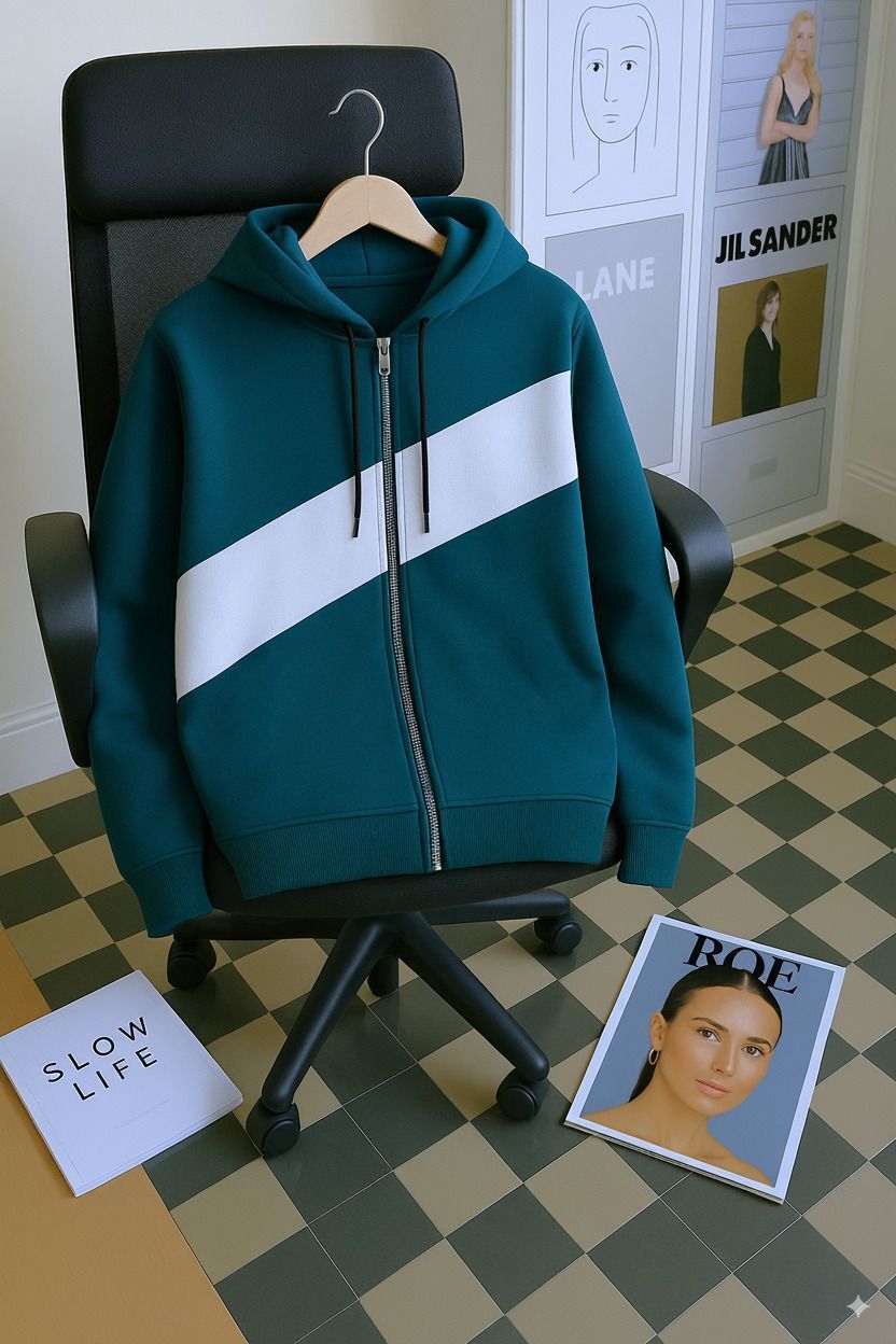 try this Men Colorblock Hooded Neck Green Sweater-picture-22