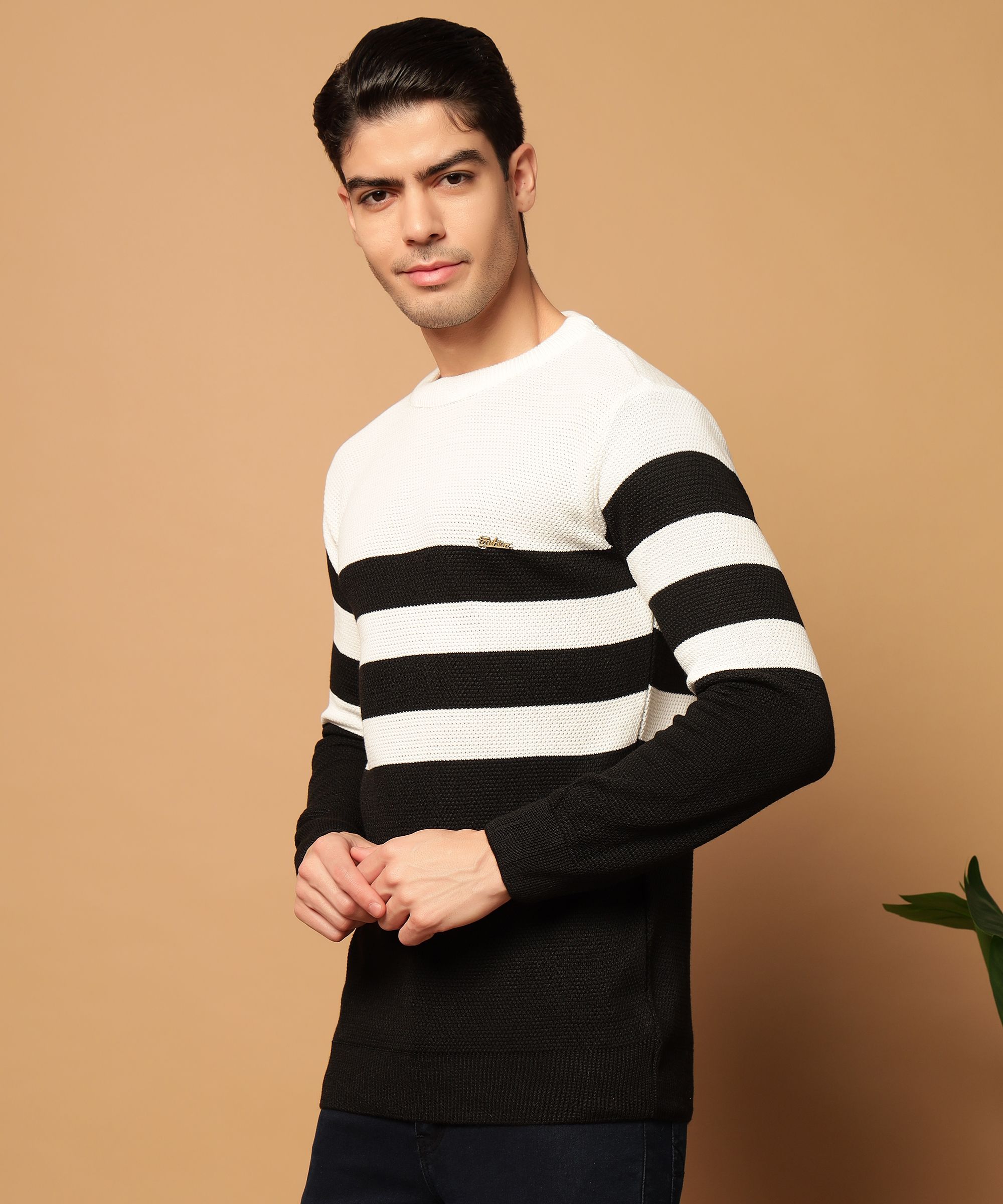 morkel Men Striped Round Neck Multicolor Sweater-picture-28