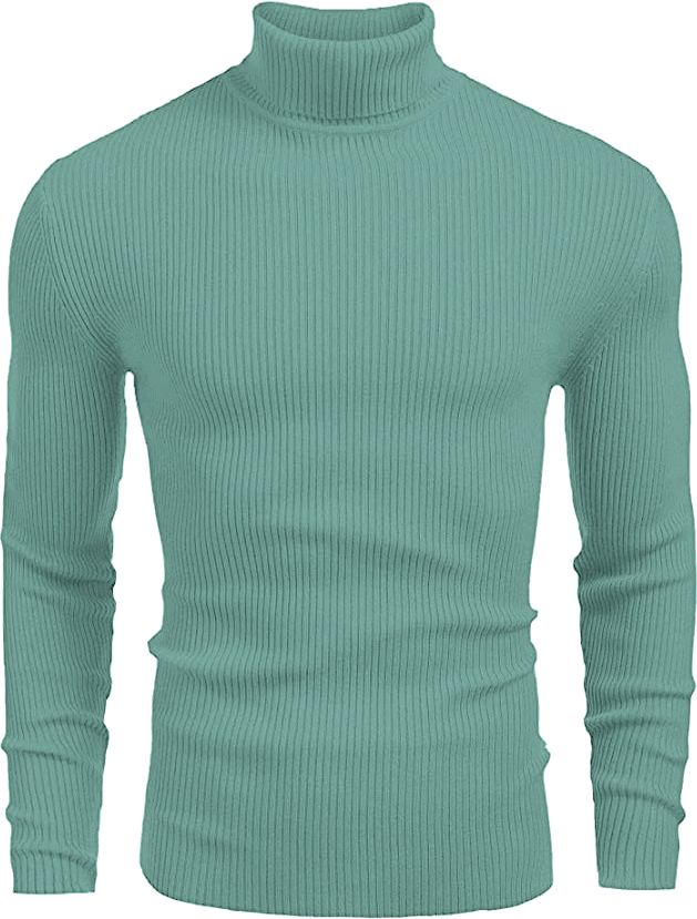 freaks Men Self Design High Neck Green Sweater-picture-12