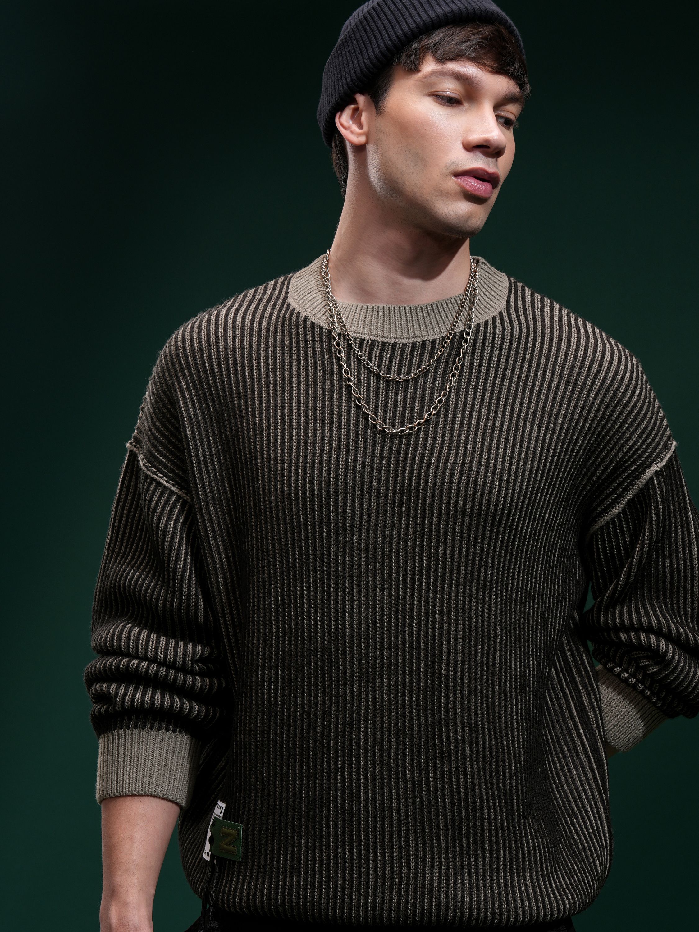 highlander Men Self Design Round Neck Multicolor Sweater-picture-16
