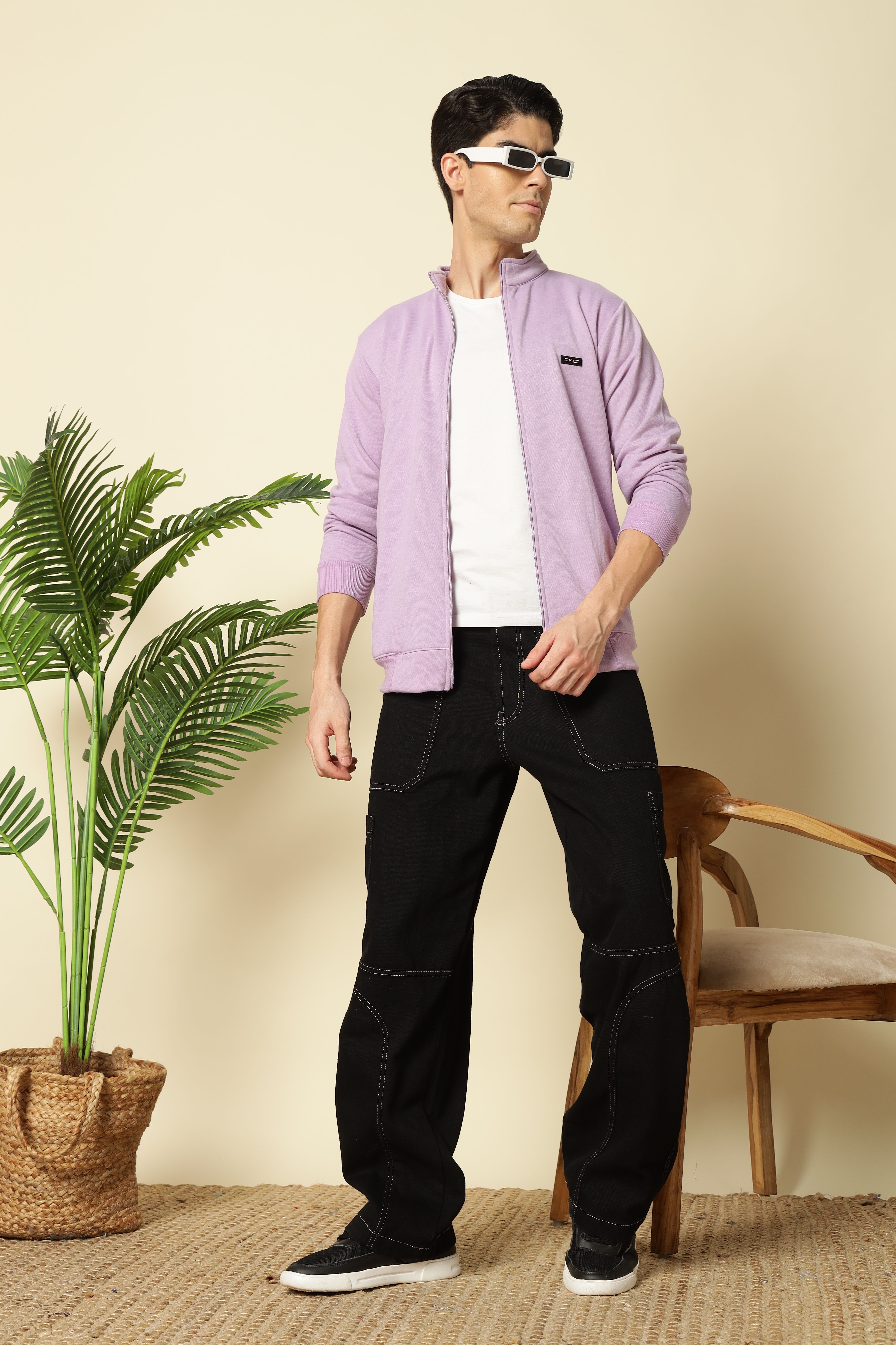 decanter Men Solid, Printed High Neck Purple Sweater-picture-30