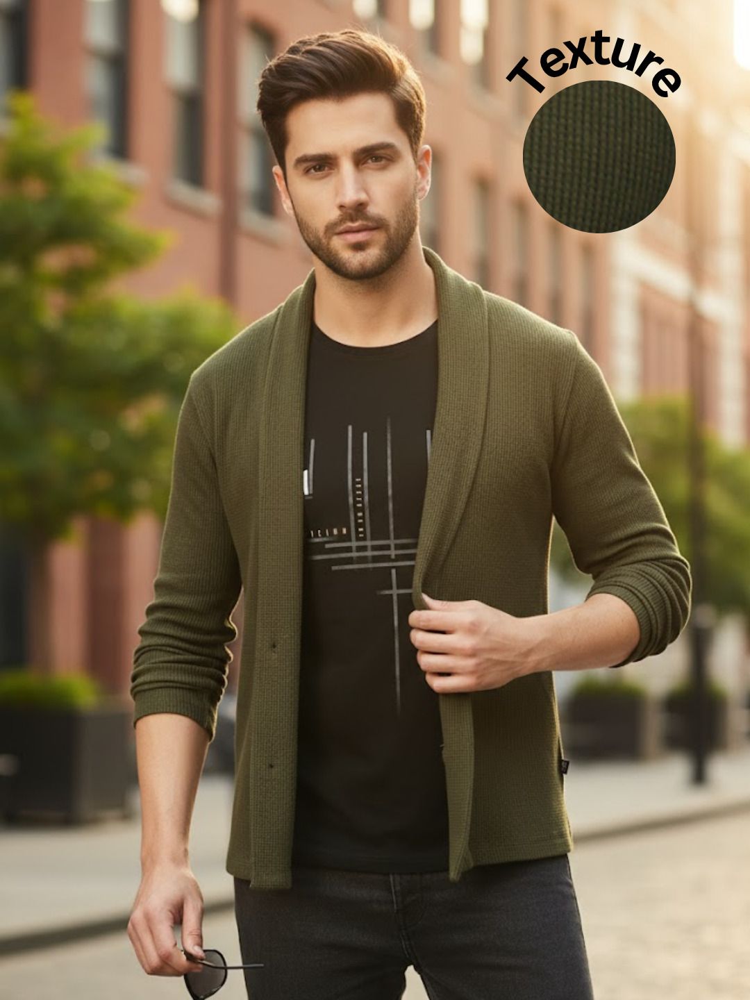 rigo Men Jacket Style Full Sleeve Dark Green Shrug-picture-37