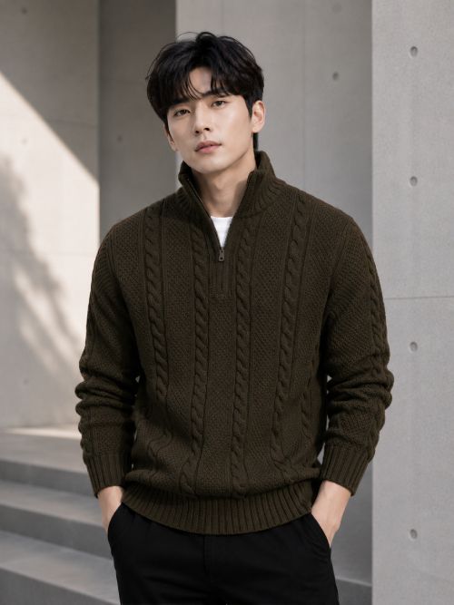 fashlook Men Solid V Neck Brown Sweater-picture-34