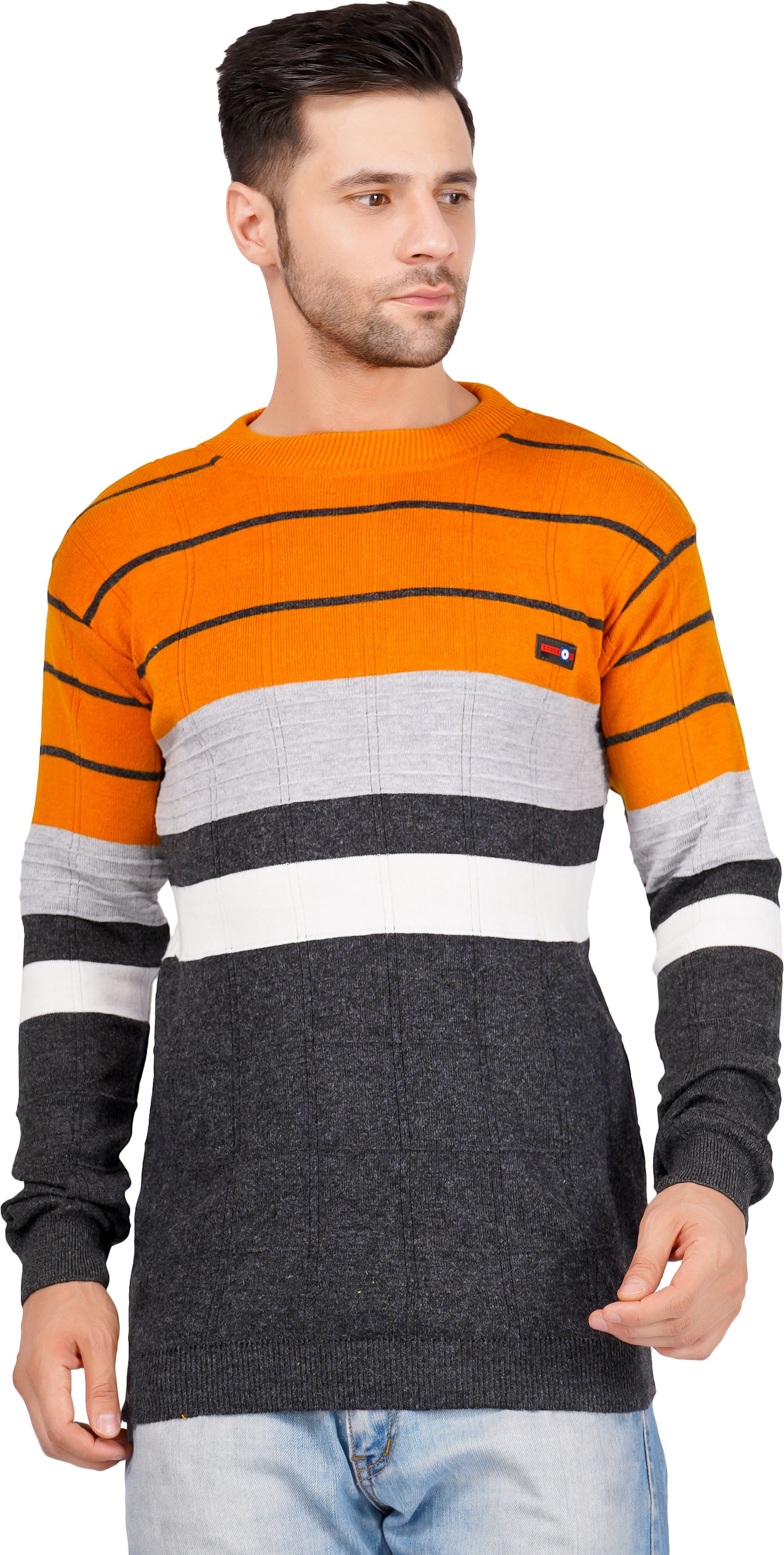 bados Men Striped Round Neck Multicolor Sweater-picture-13