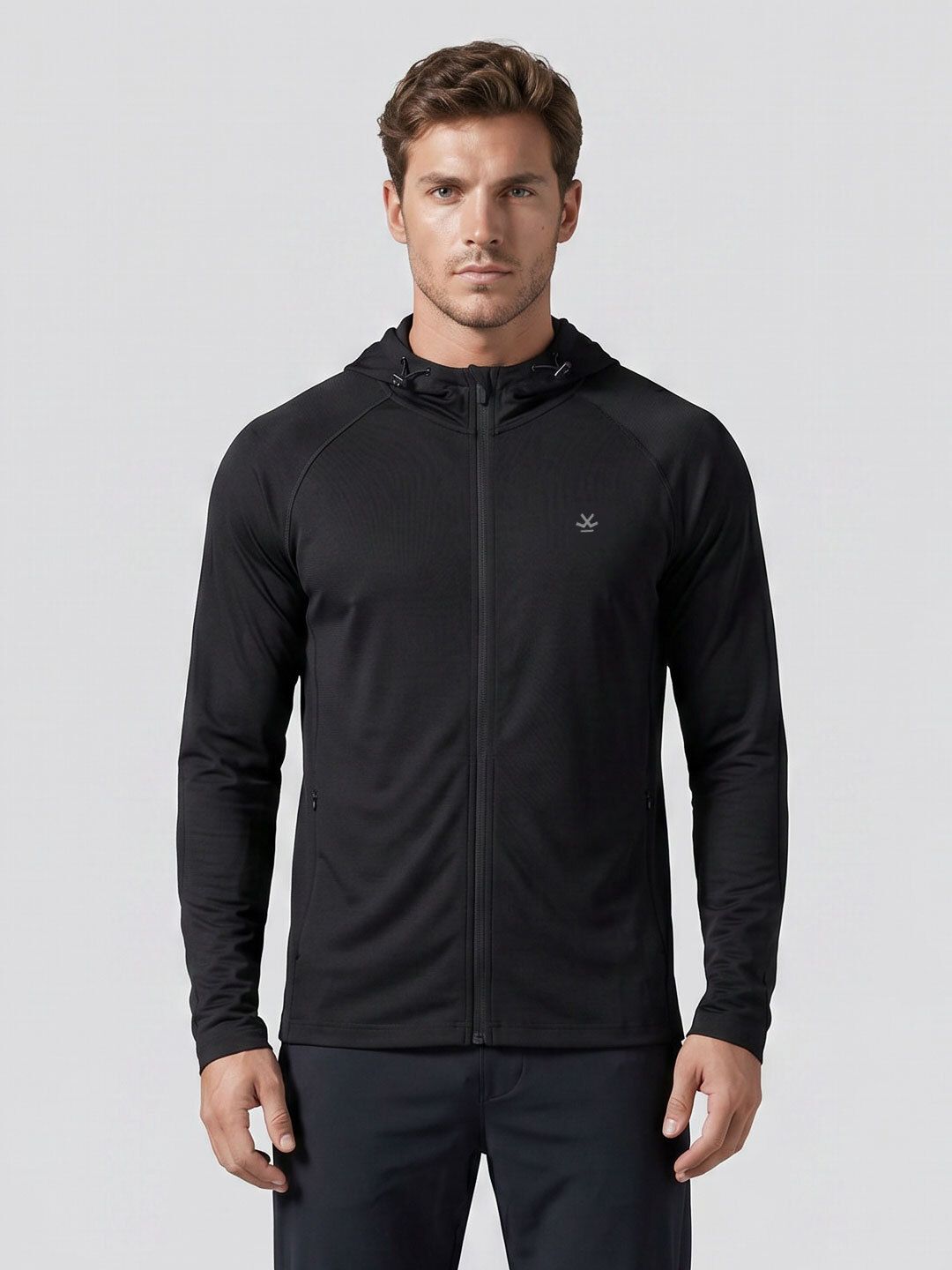 wrogn Men Solid Hooded Neck Black Sweater-picture-38
