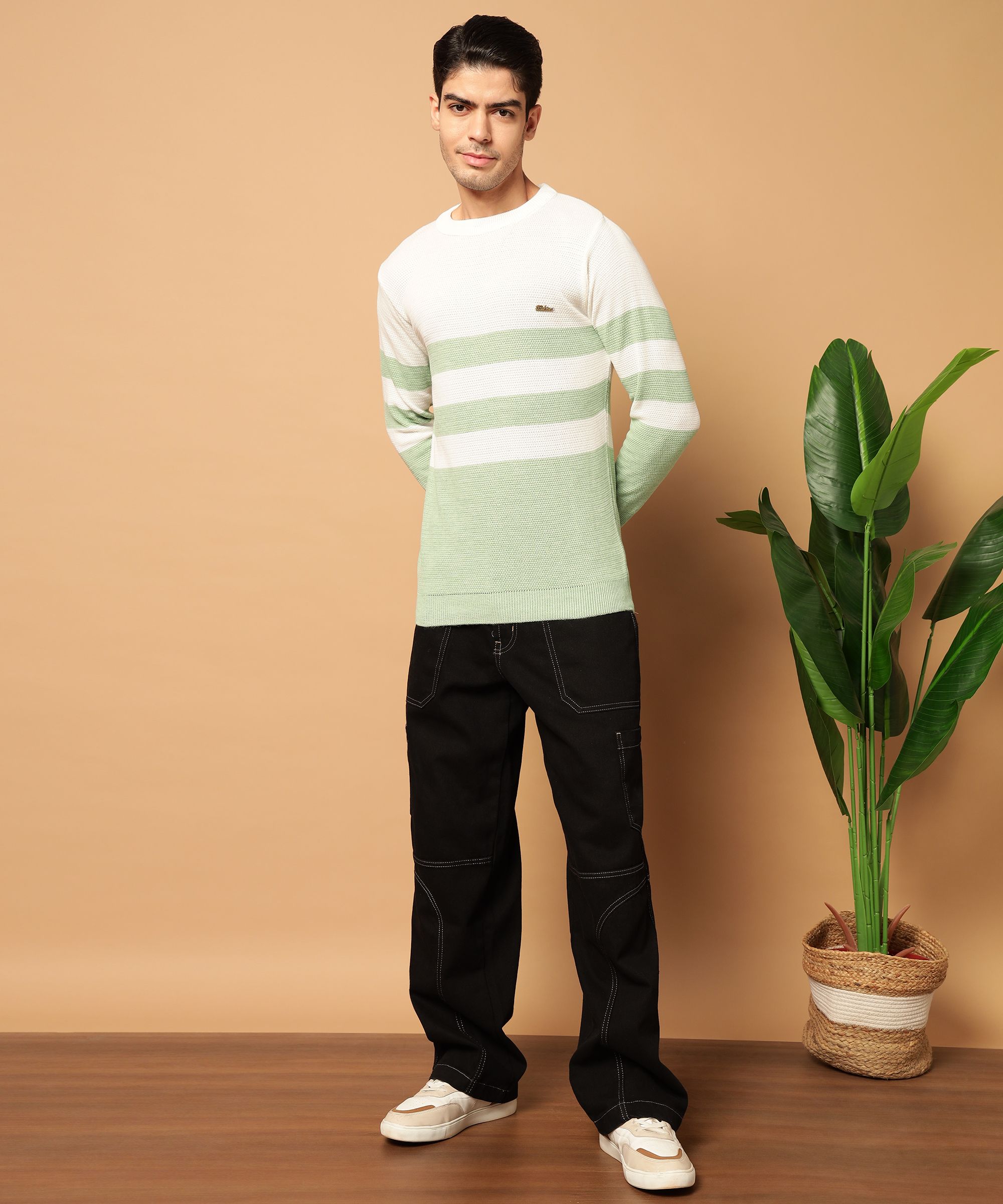willey Men Striped Round Neck Multicolor Sweater-picture-10