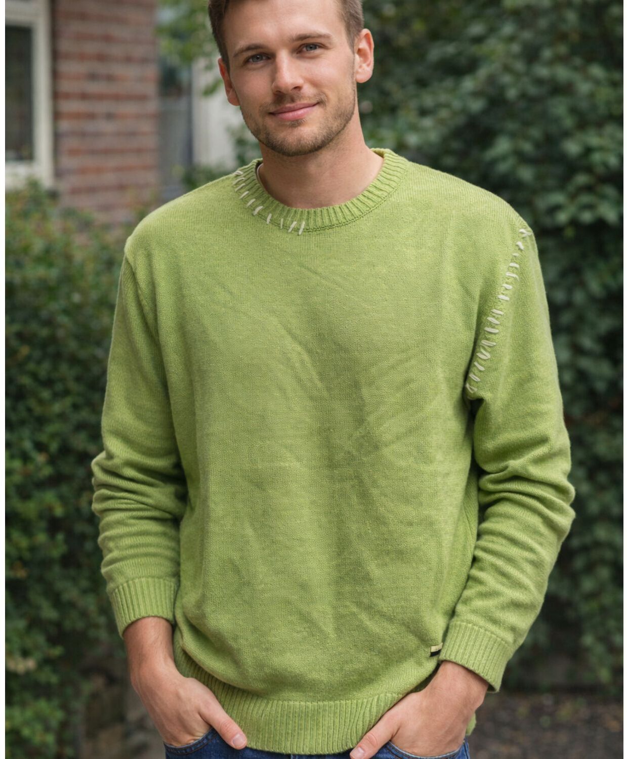 paramhans Men Solid Round Neck Green Sweater-picture-17