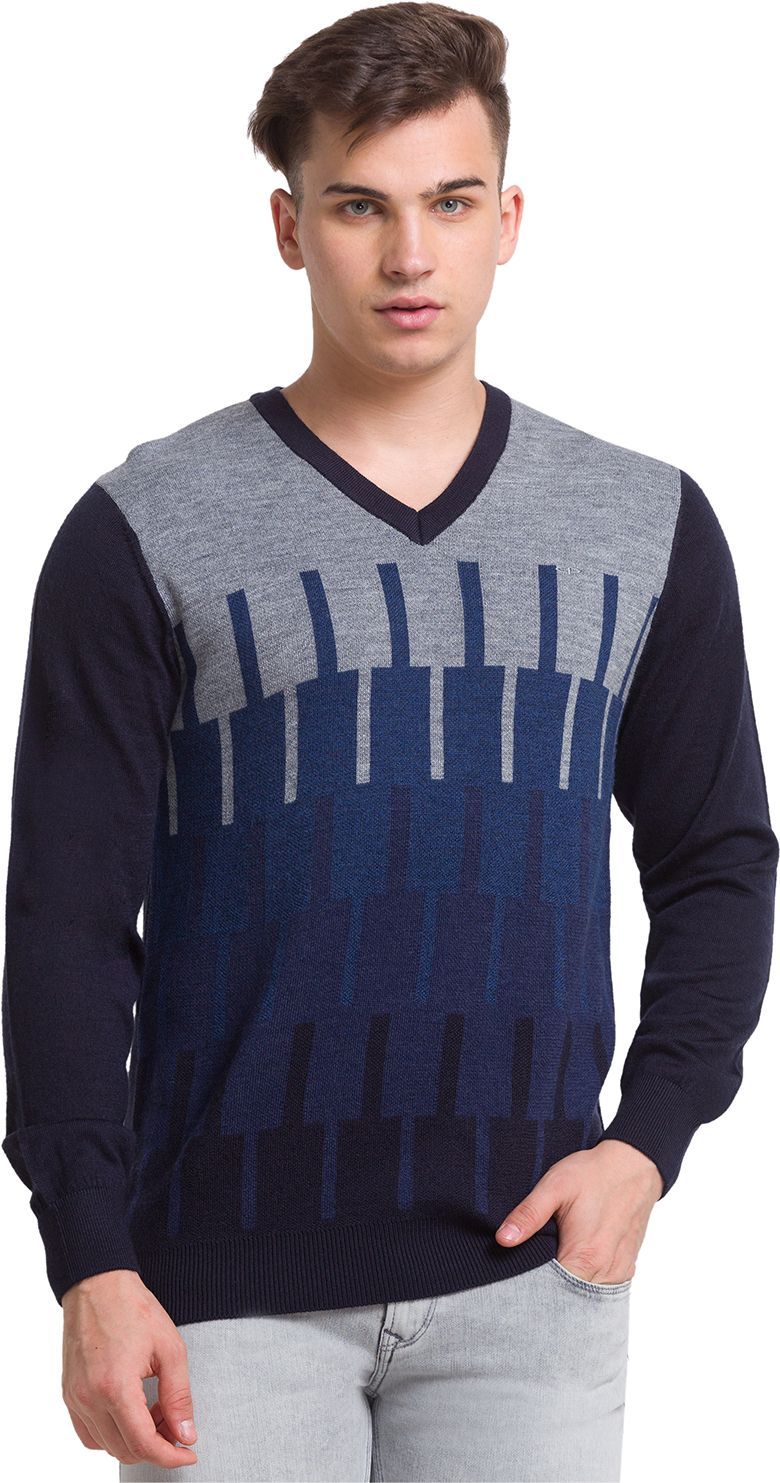 colorplus Men Solid V Neck Multicolor Sweater-picture-10