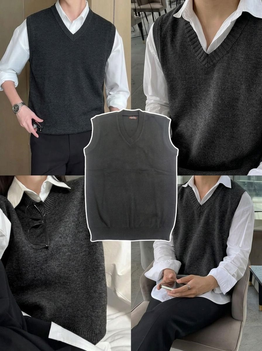 Men Solid High Neck Black Sweater-image-18