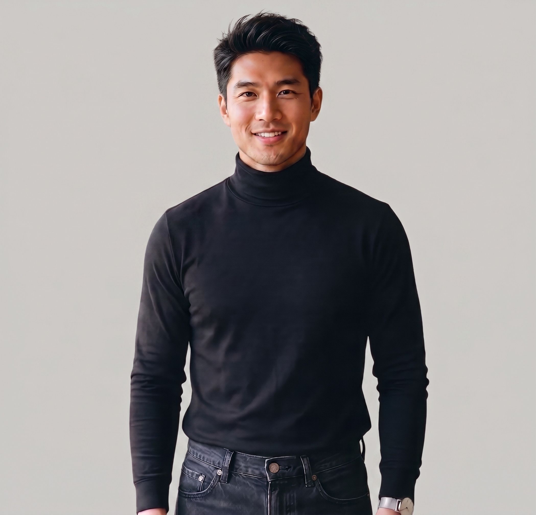 arman Men Solid High Neck Black Sweater-picture-11