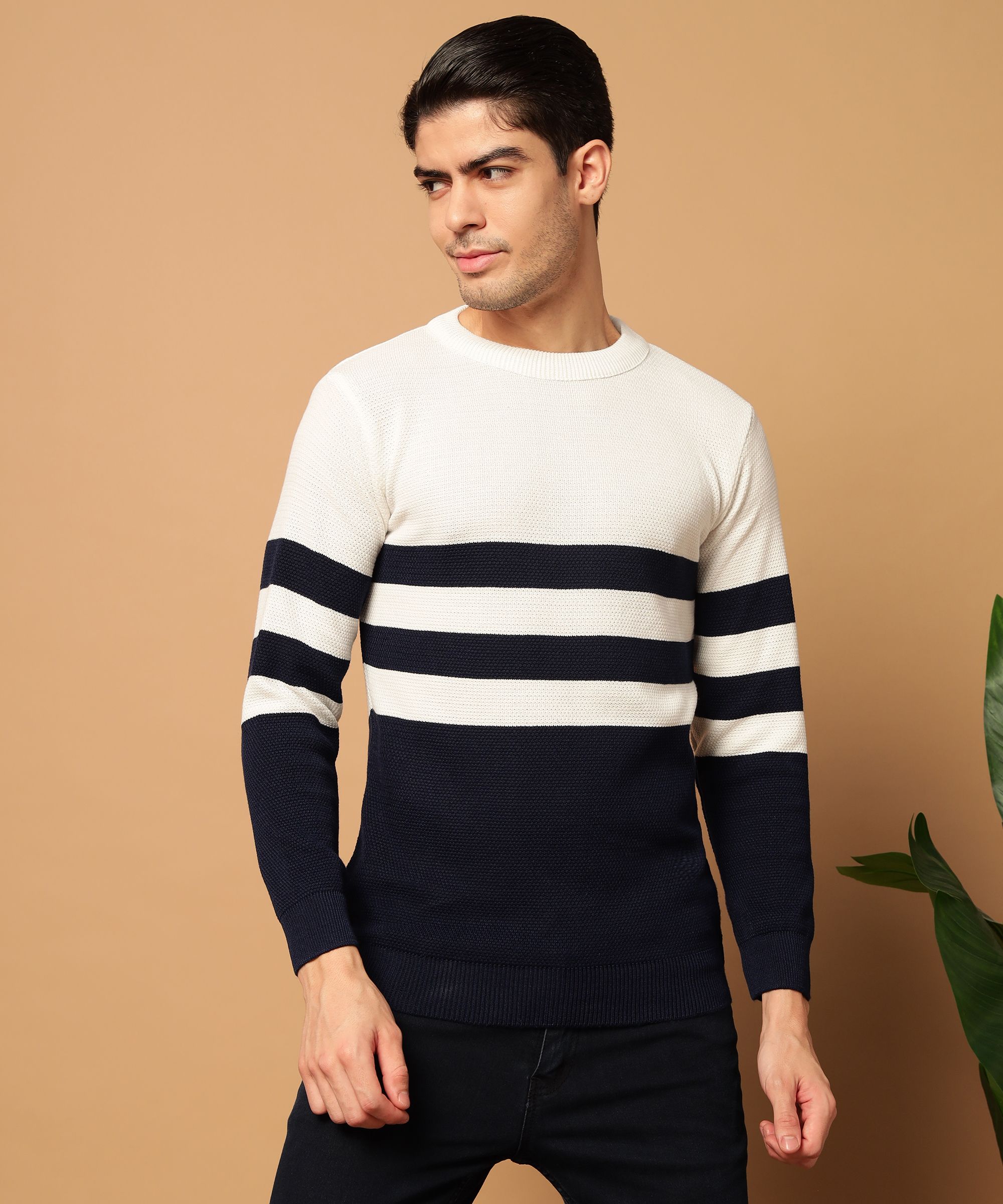 morkel Men Striped Round Neck Multicolor Sweater-picture-28