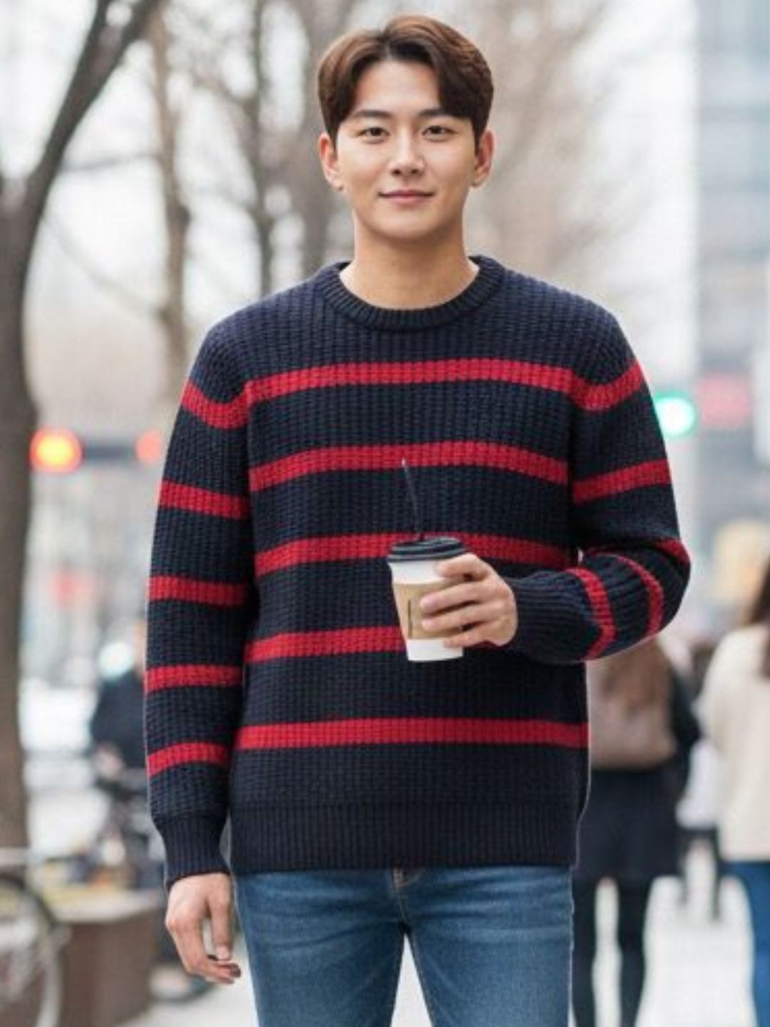 mdby Men Self Design Round Neck Multicolor Sweater-picture-18