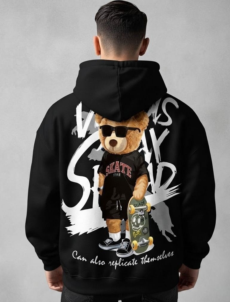 urvcreation Men Full Sleeve Graphic Print Reversible Hooded Sweatshirt-picture-42