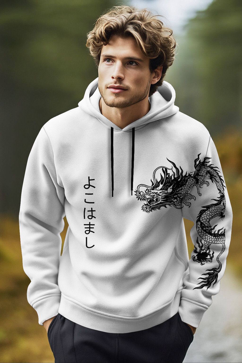 Men Full Sleeve Printed Hooded Sweatshirt