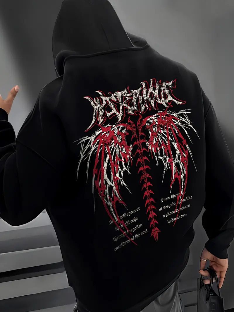Men Full Sleeve Graphic Print Hooded Sweatshirt-image-32