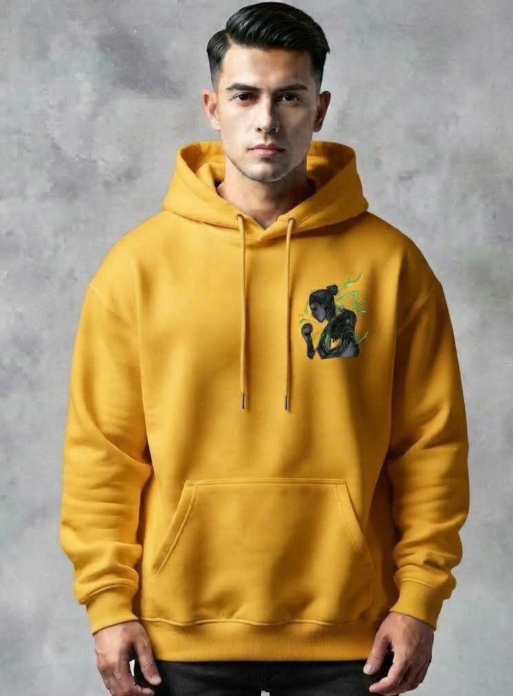 urvcreation Men Full Sleeve Graphic Print Reversible Hooded Sweatshirt-picture-39