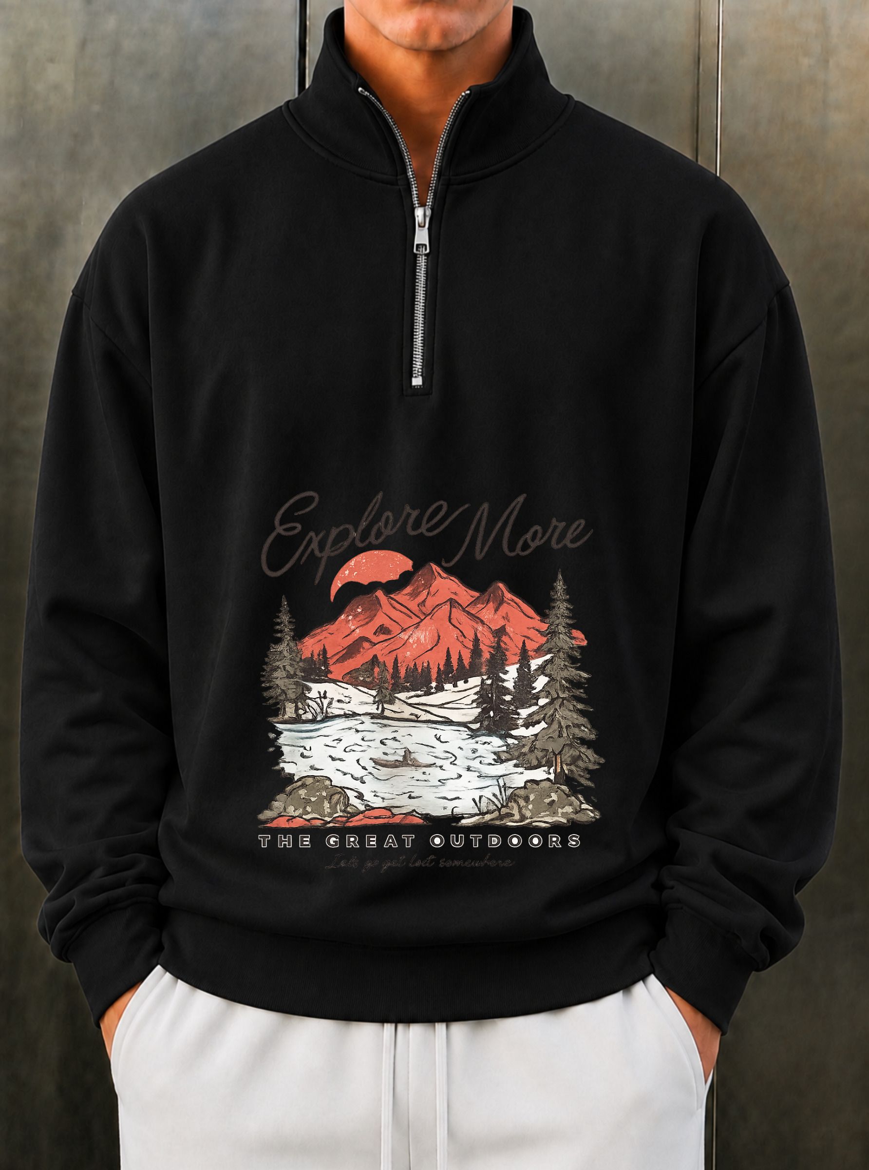 chain link Men Full Sleeve Printed Hooded Sweatshirt-picture-28