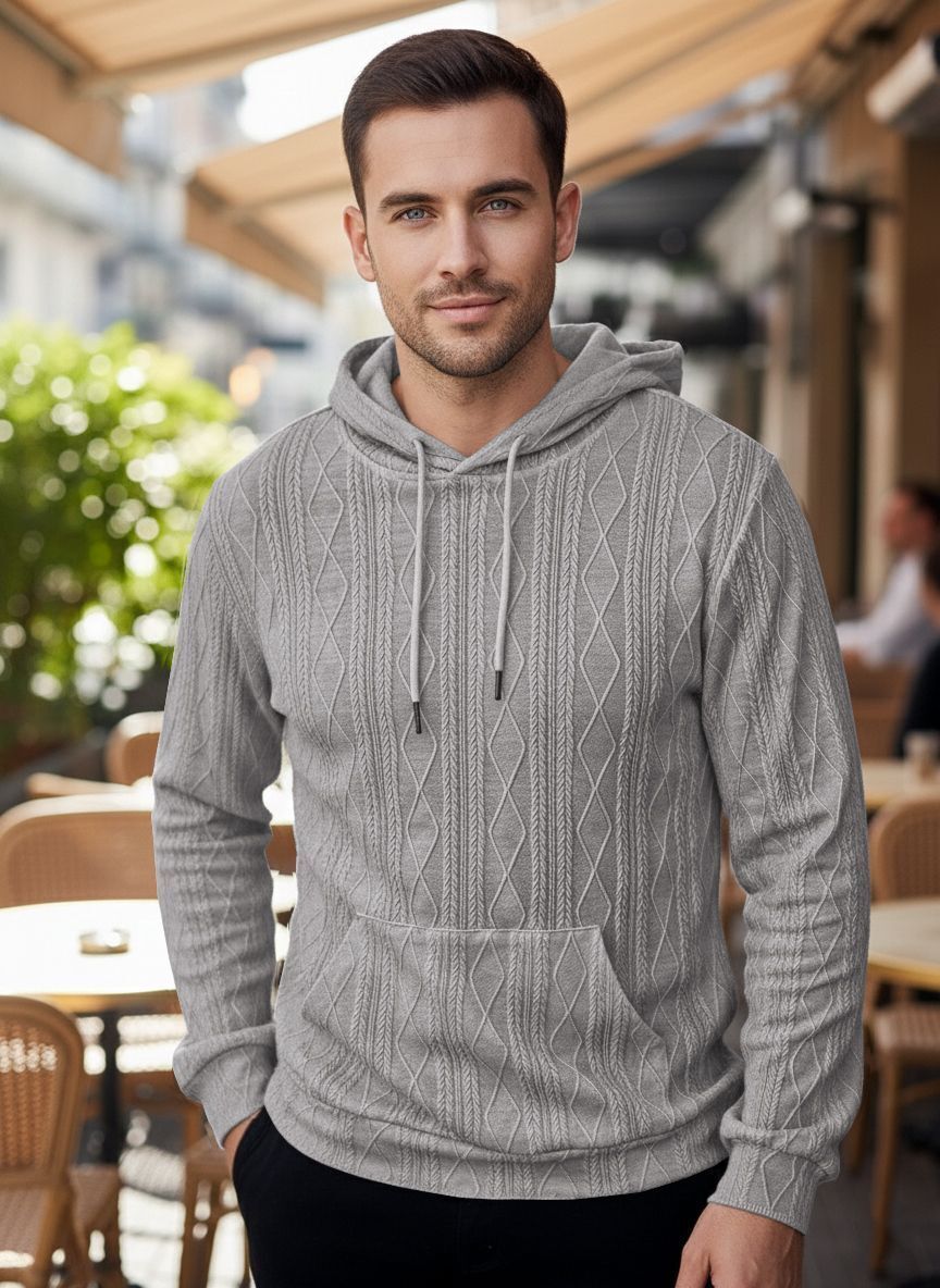 leriya fashion Men Full Sleeve Solid, Self Design Hooded Sweatshirt-picture-11
