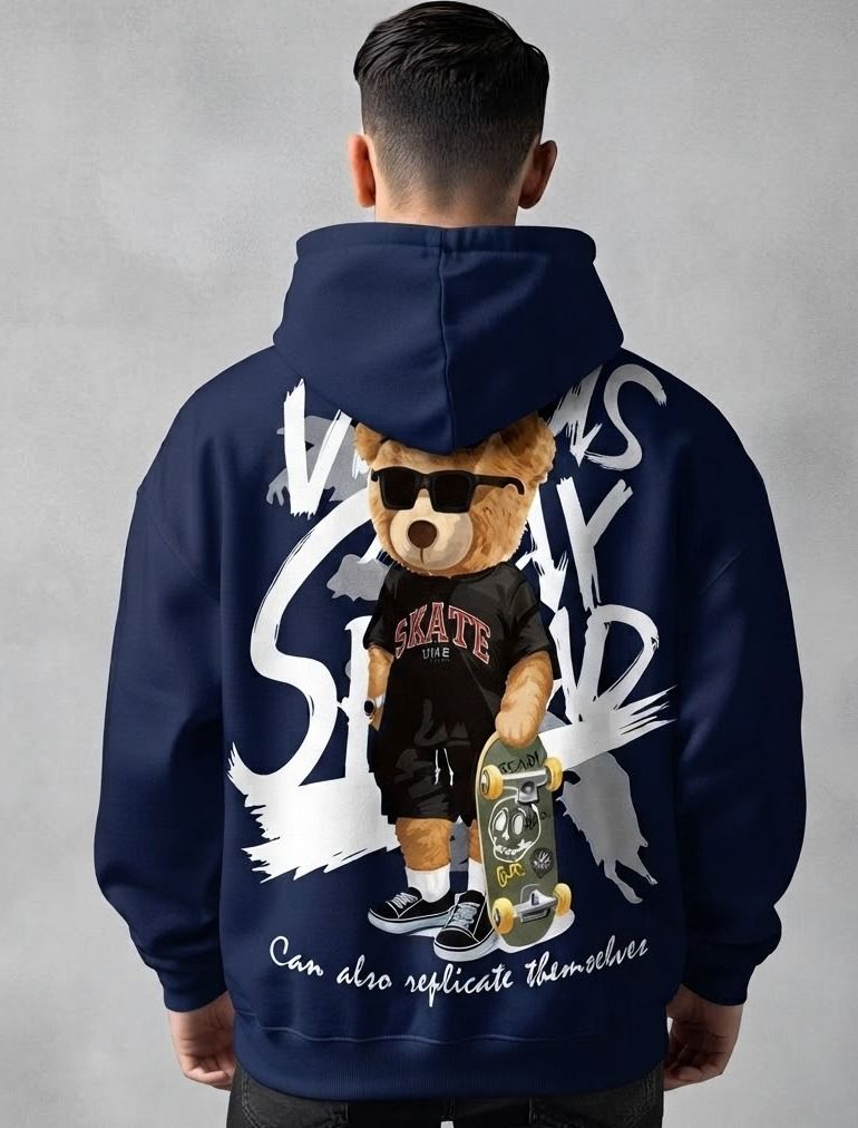 urvcreation Men Full Sleeve Graphic Print Reversible Hooded Sweatshirt-picture-40