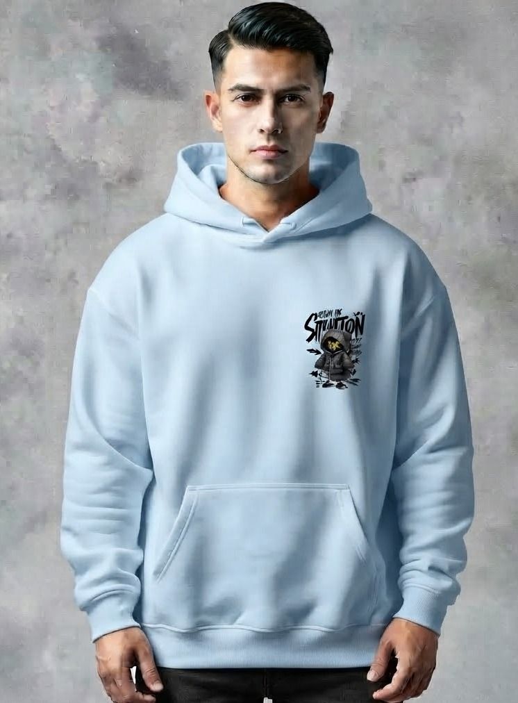 urvcreation Men Full Sleeve Graphic Print Reversible Hooded Sweatshirt-picture-38