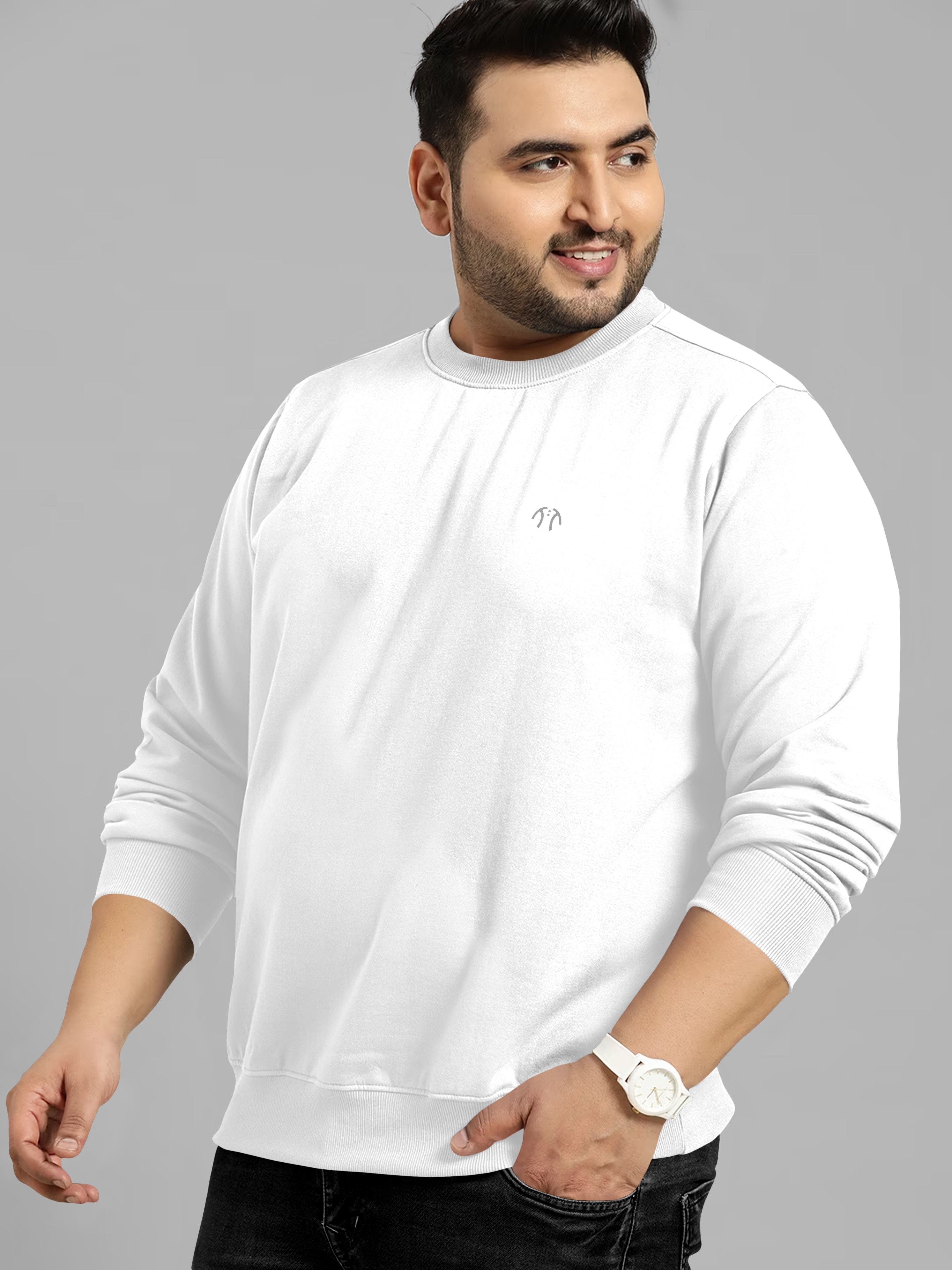 Men Full Sleeve Solid Sweatshirt