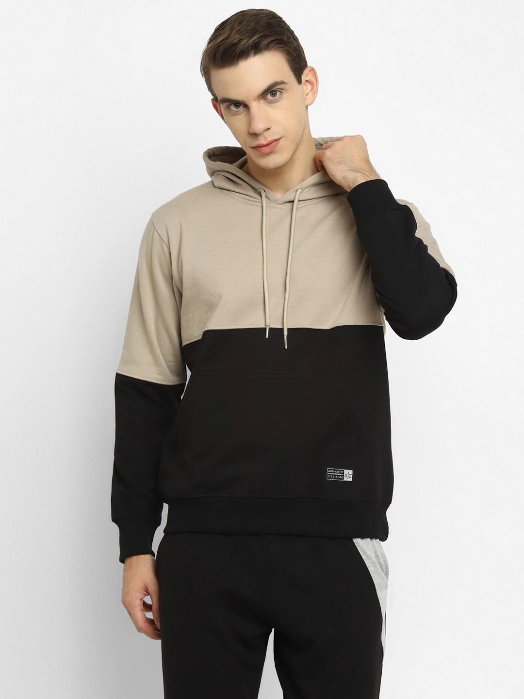 alan jones Men Full Sleeve Color Block Hooded Sweatshirt-picture-16