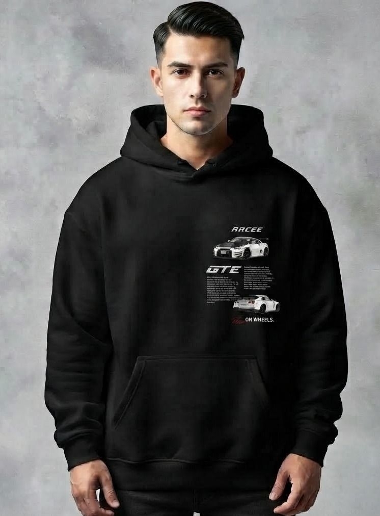 urvcreation Men Full Sleeve Graphic Print Reversible Hooded Sweatshirt-picture-47