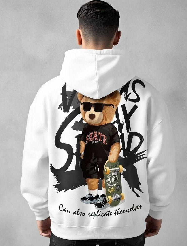 urvcreation Men Full Sleeve Graphic Print Reversible Hooded Sweatshirt-picture-33