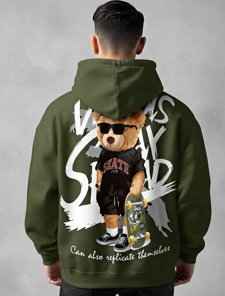 urvcreation Men Full Sleeve Graphic Print Reversible Hooded Sweatshirt-picture-43