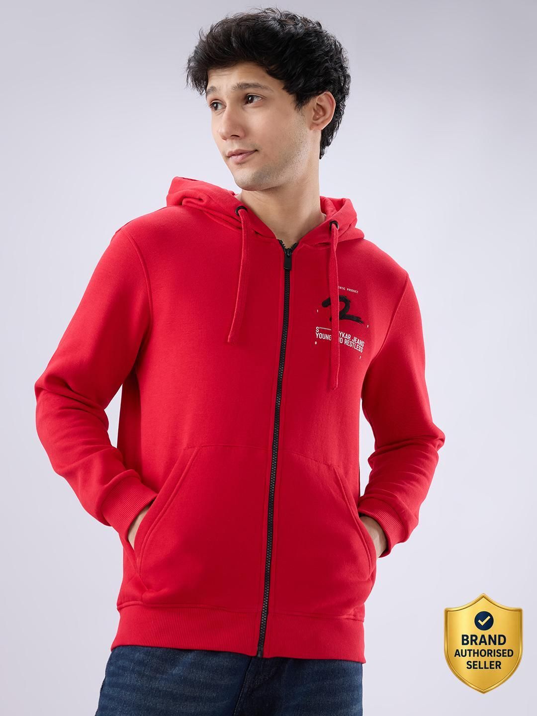 spykar Men Full Sleeve Solid Hooded Sweatshirt-picture-30