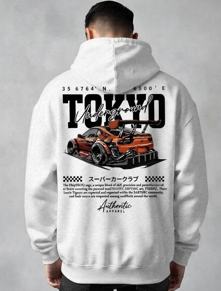 urvcreation Men Full Sleeve Graphic Print Reversible Hooded Sweatshirt-picture-28