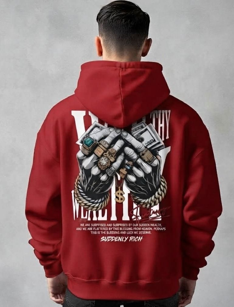 urvcreation Men Full Sleeve Graphic Print Reversible Hooded Sweatshirt-picture-19