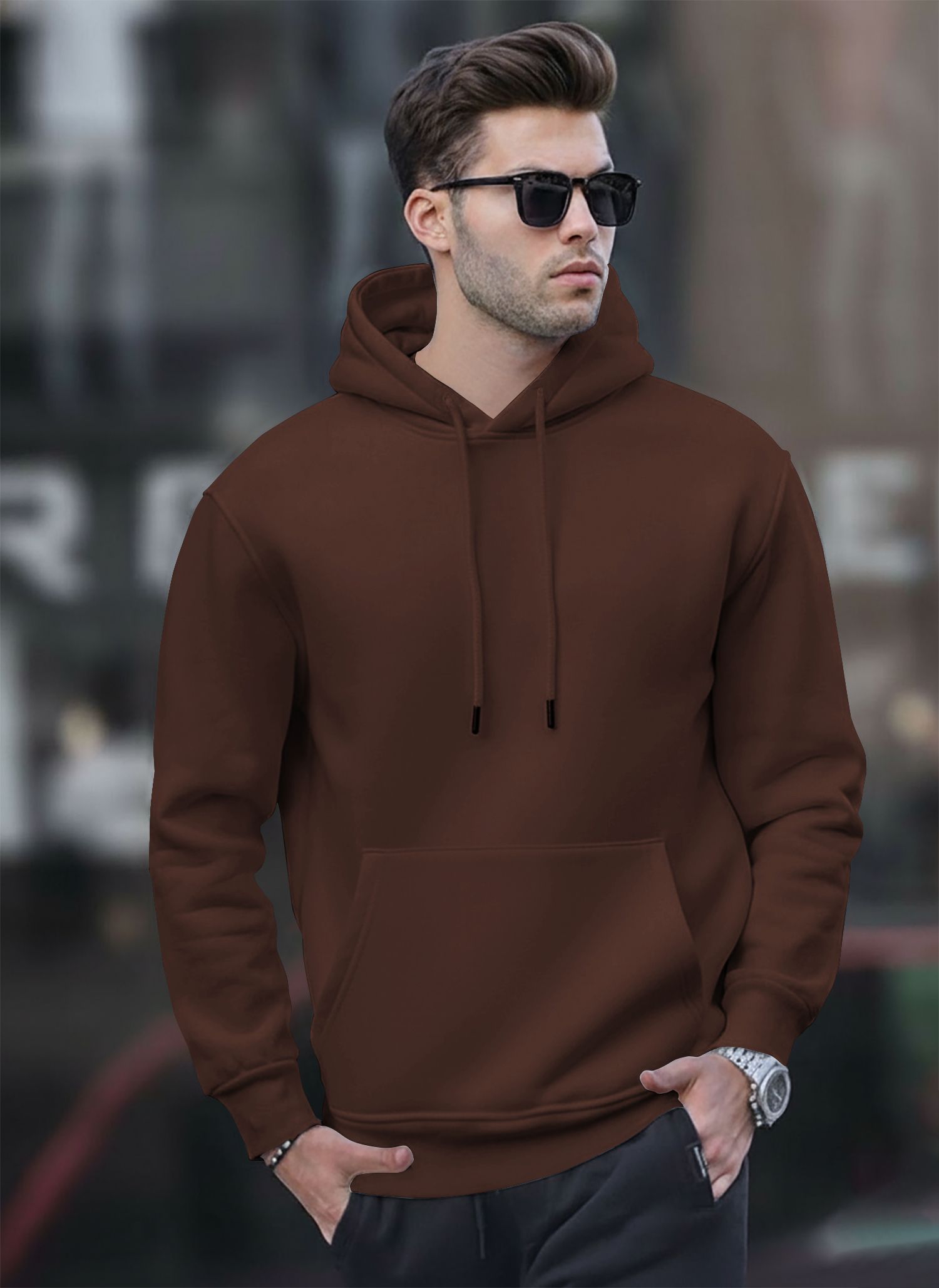 original creator Men Full Sleeve Solid Hooded Sweatshirt-picture-11