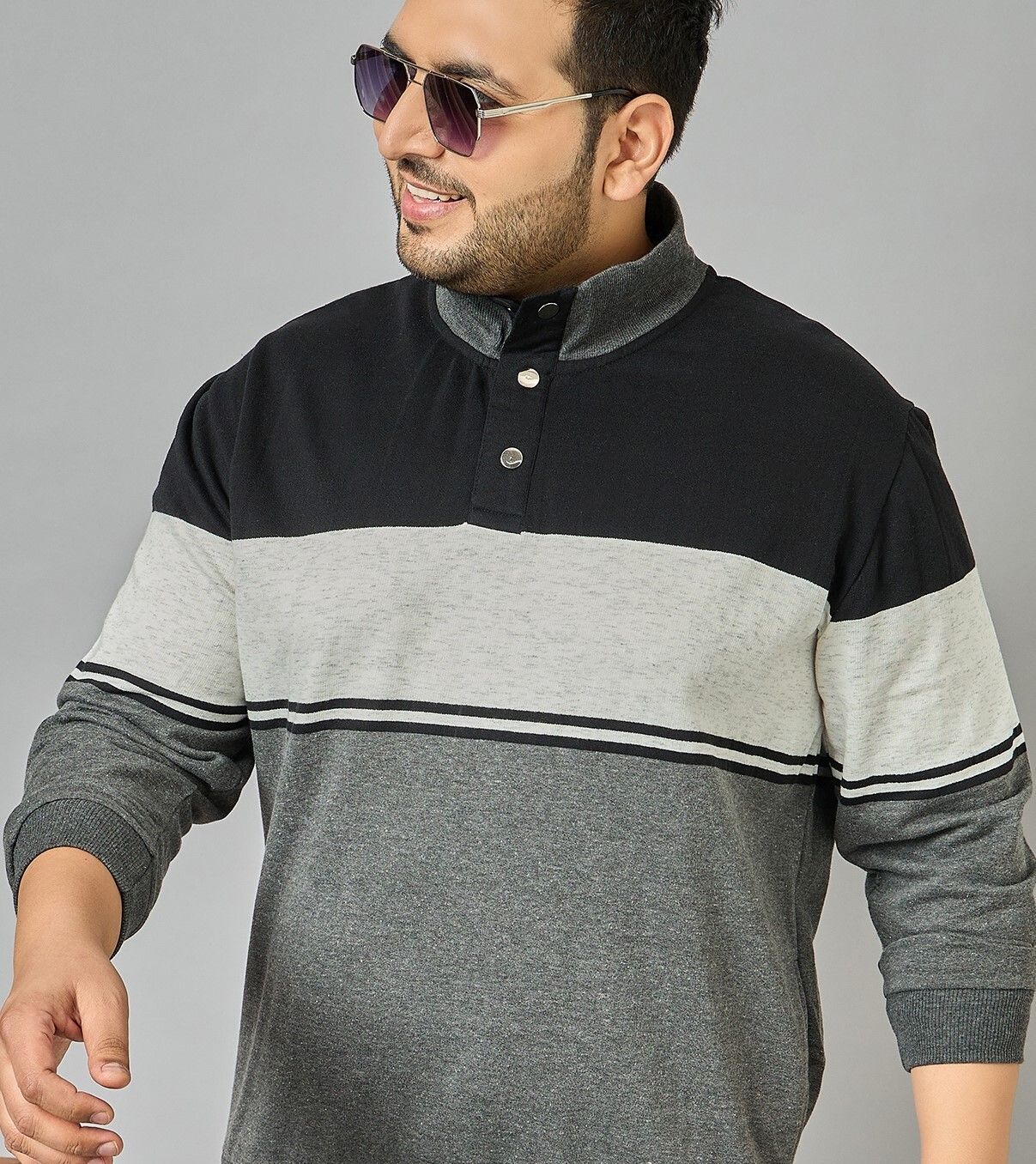 Men Full Sleeve Color Block Sweatshirt-image-31