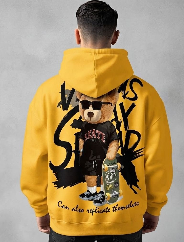 urvcreation Men Full Sleeve Graphic Print Reversible Hooded Sweatshirt-picture-10