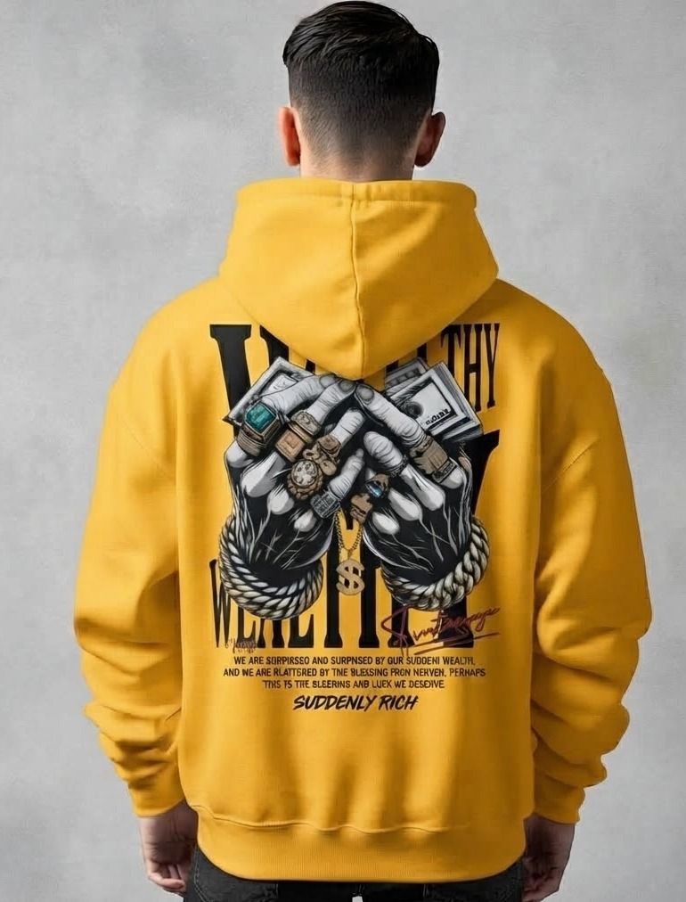 urvcreation Men Full Sleeve Graphic Print Reversible Hooded Sweatshirt-picture-47