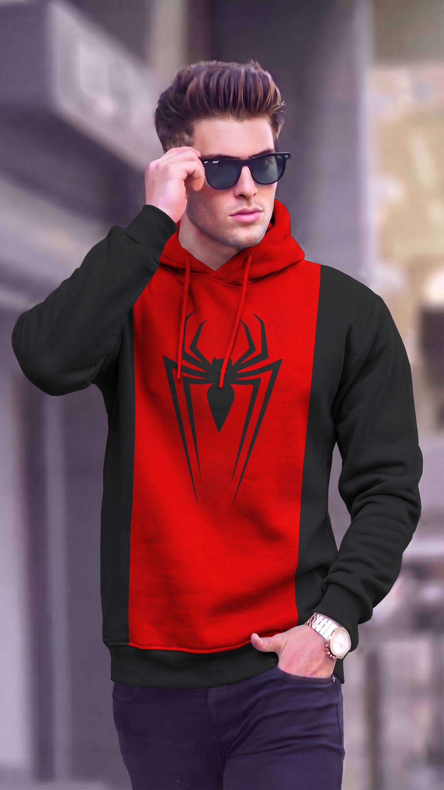being wanted Men Full Sleeve Printed Hooded Sweatshirt-picture-17