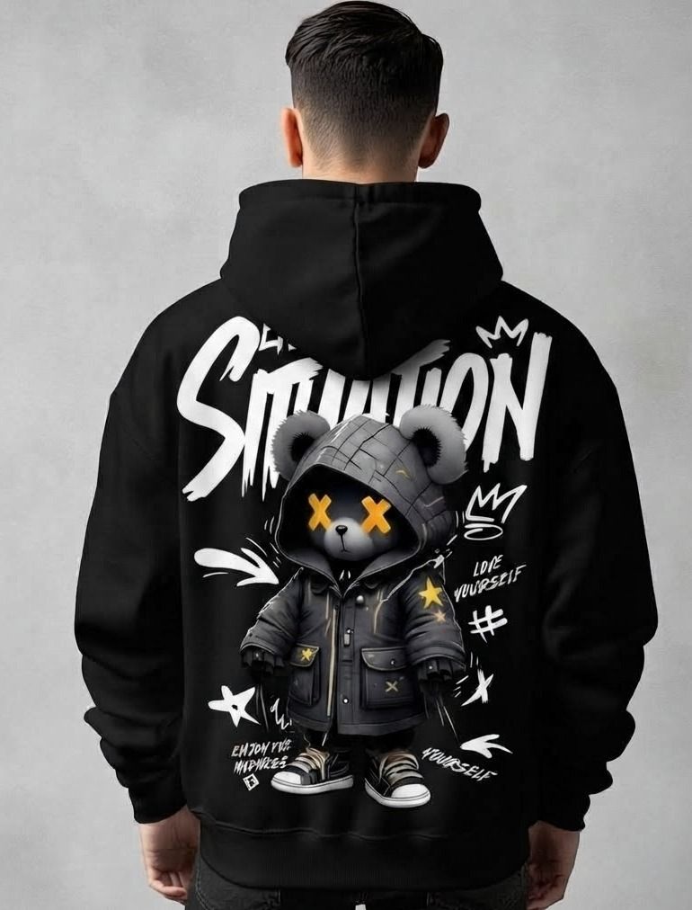 urvcreation Men Full Sleeve Graphic Print Reversible Hooded Sweatshirt-picture-30