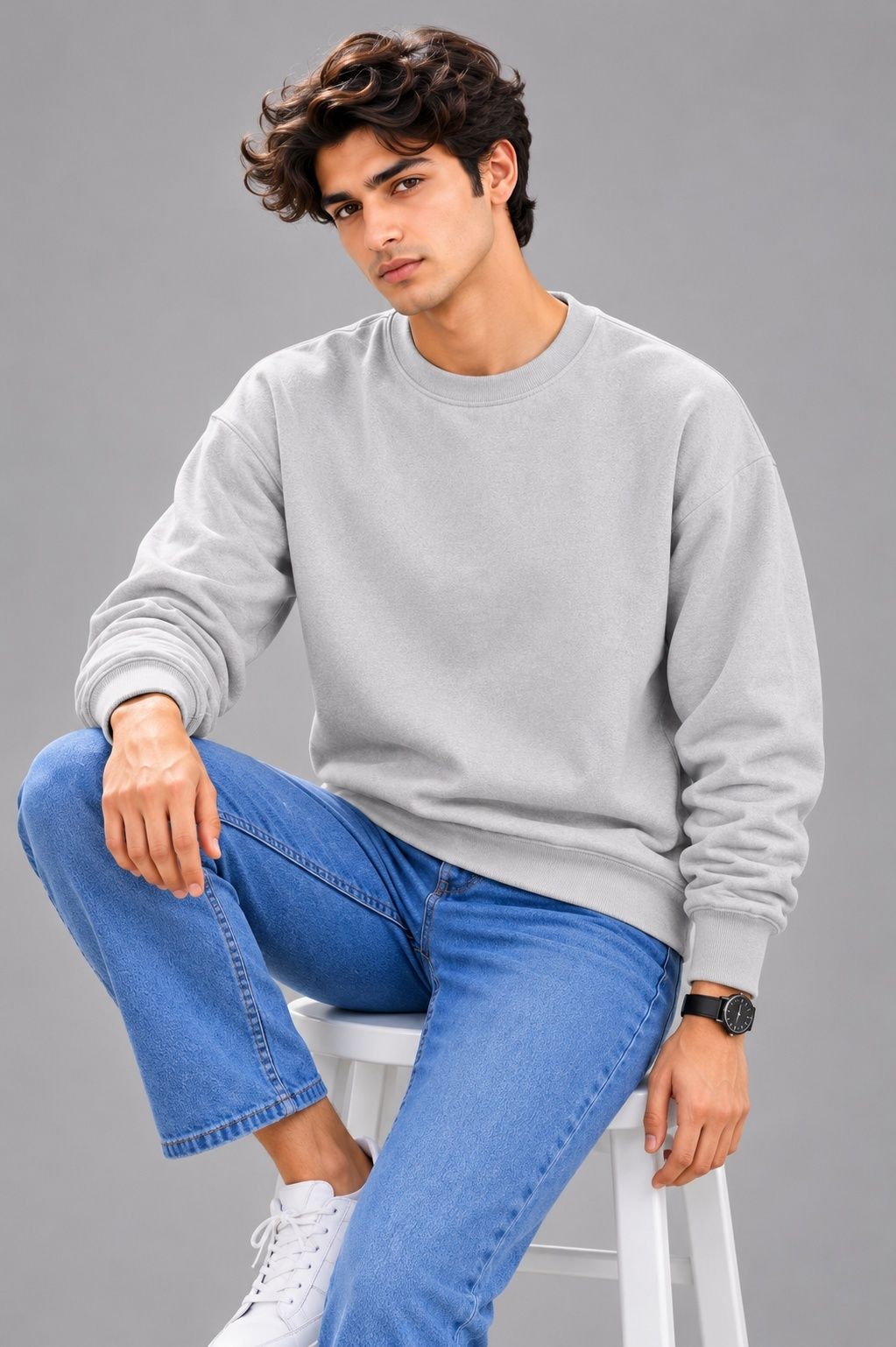 apraa & parma Men Full Sleeve Solid Reversible Sweatshirt-picture-1